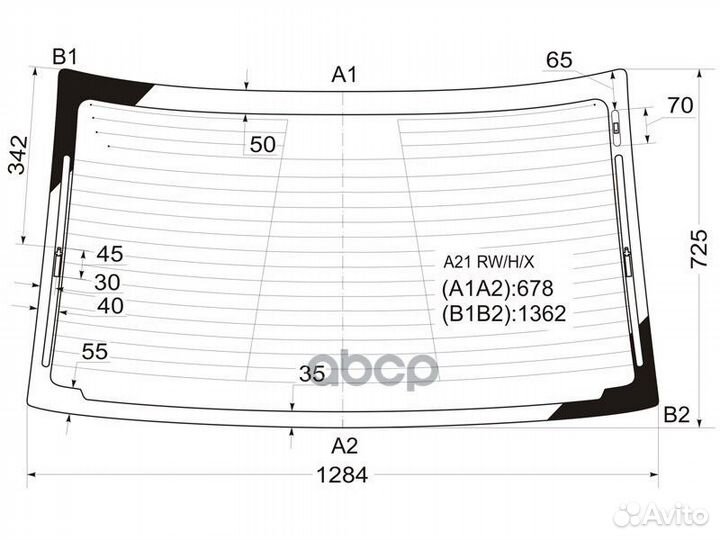 Стекло заднее с обогревом chery fora 06-10 A21