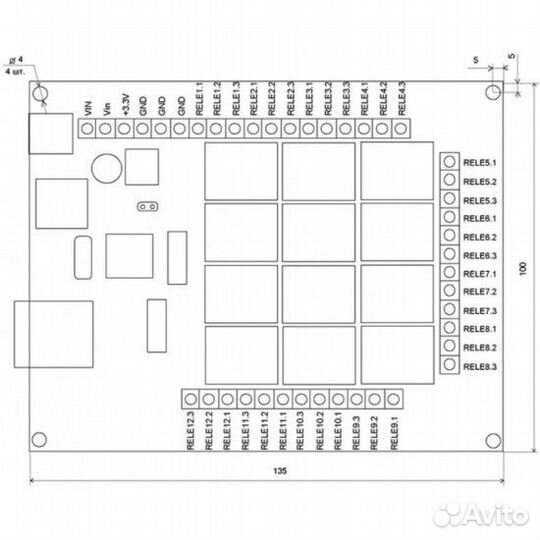 Интернет реле 12 каналов Laurent-112