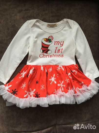 Новогоднее платье боди для девочки