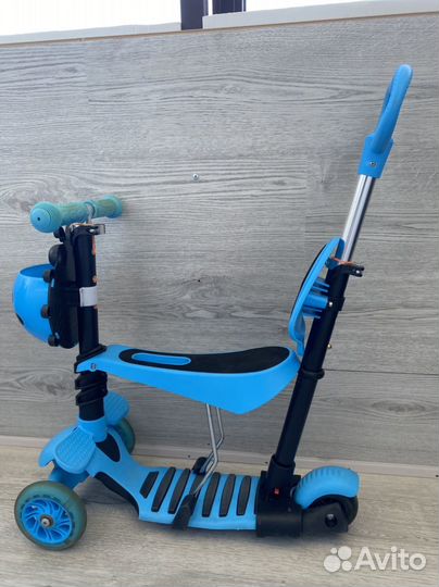 Самокат детский с сиденьем и ручкой