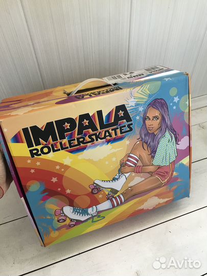 Ролики Квады 25 см, 38-39 размер Impala White