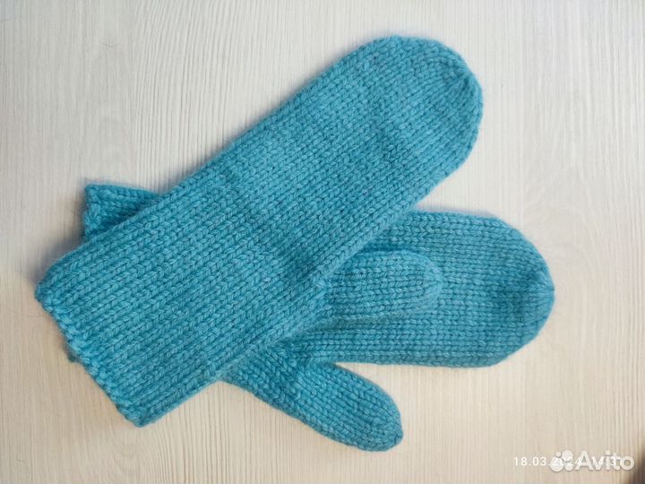 Комплект шапка, варежки и бактус (платок)