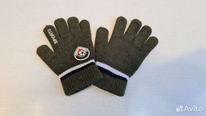 Шапка+варежки на мальчика 3-6мес новые