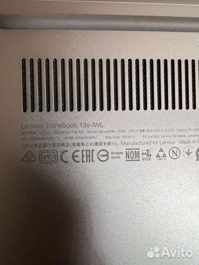 Lenovo thinkbook 13S-IWL core I5 8250/8gb RAM/128g
