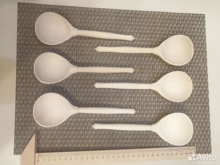 Ложка и матрёшка деревянные некрашеные