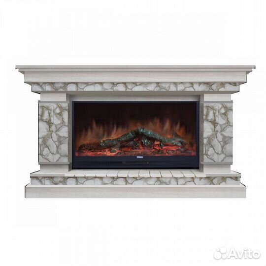 Электрокамин Glenrich Брайтон 86 беленый дуб