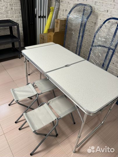 Стол туристический складной, 4 стула, новый