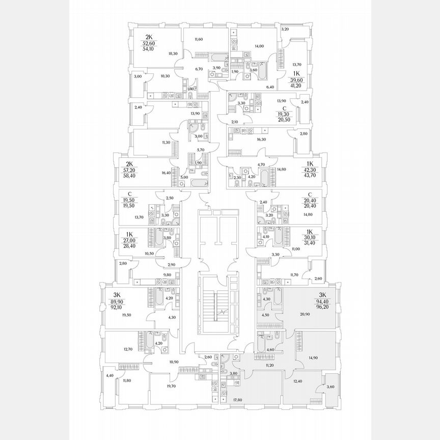 3-к. квартира, 22,9 м², 12/13 эт.