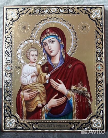 Рукописная икона Троеручица. В наличии