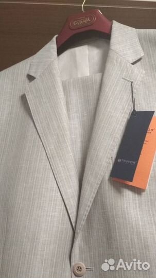 Новый мужской стильный костюм, лен, р-р 50