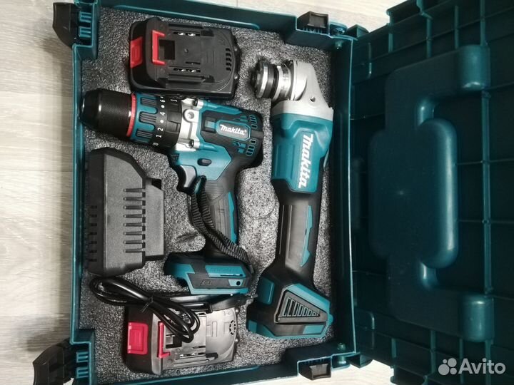 Набор makita 2 в 1 ушм + ударный шуруповерт