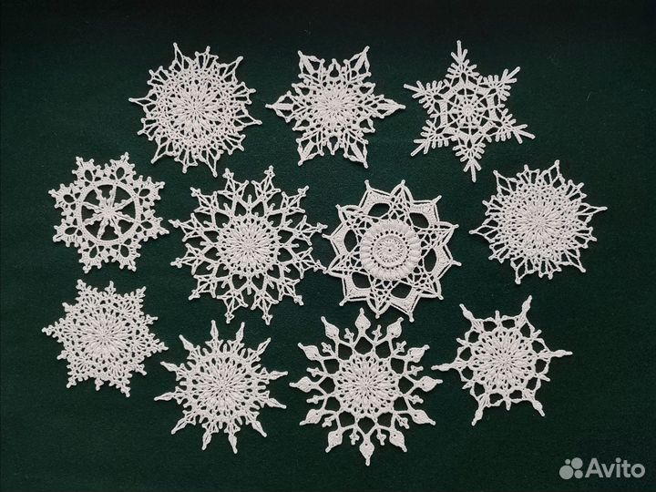 Снежинки вязаные