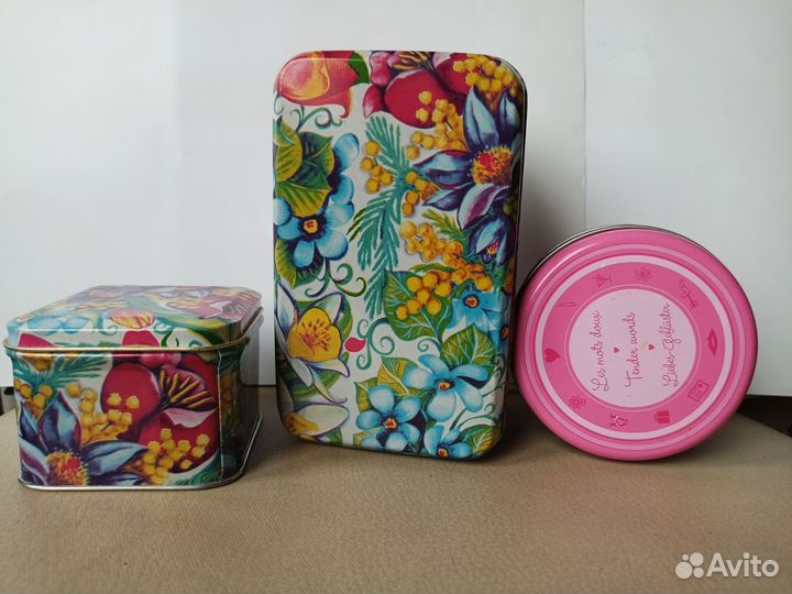 Коробочки баночки жестяные дерево копилка