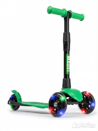 Самокат детский baby (светящиеся колеса) зеленый