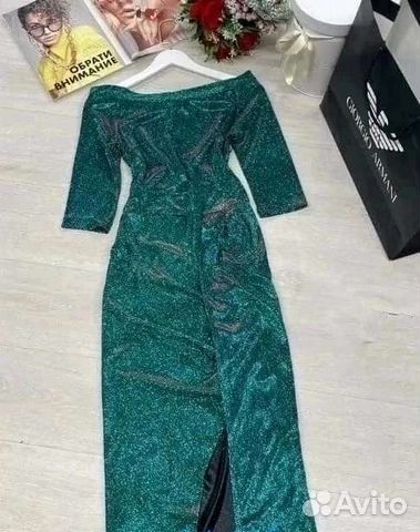 Платье вечернее зеленое хамелеон 44-54