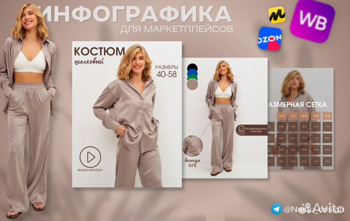 Инфографика для маркетплейсов / дизайн карточек