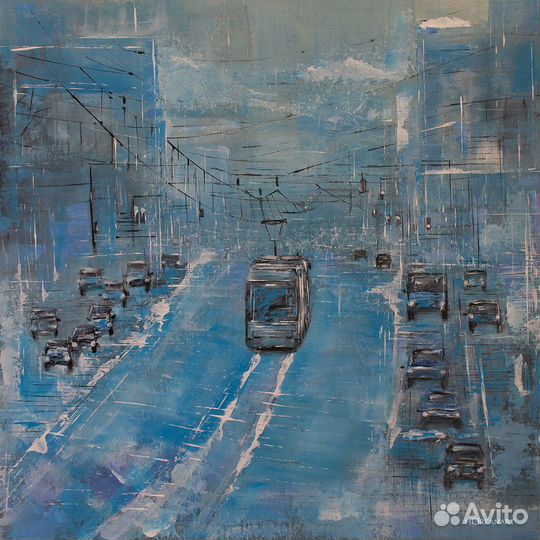 Городской пейзаж No.8, 40x40 см, картина