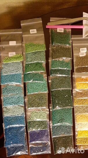 Стразы и пинцет для алмазной мозаики