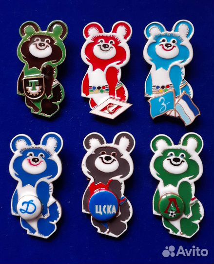 Набор значков Олимпиада 80. Мишка. дсо
