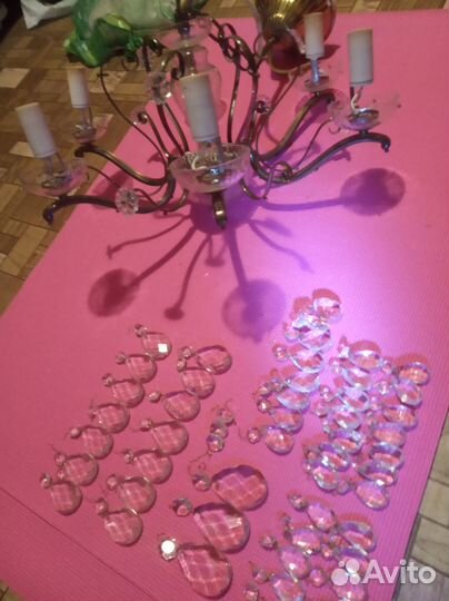 Чешская хрустальная люстра 70 гг,под реставрацию
