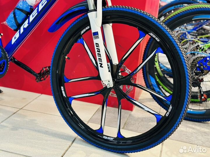 Велосипед горный на литых дисках 26R (бело-синий)