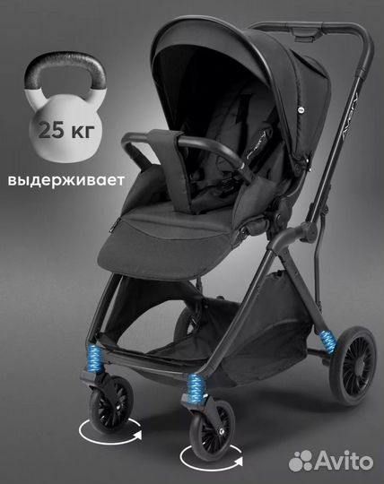 Прогулочная коляска happy baby avery черная