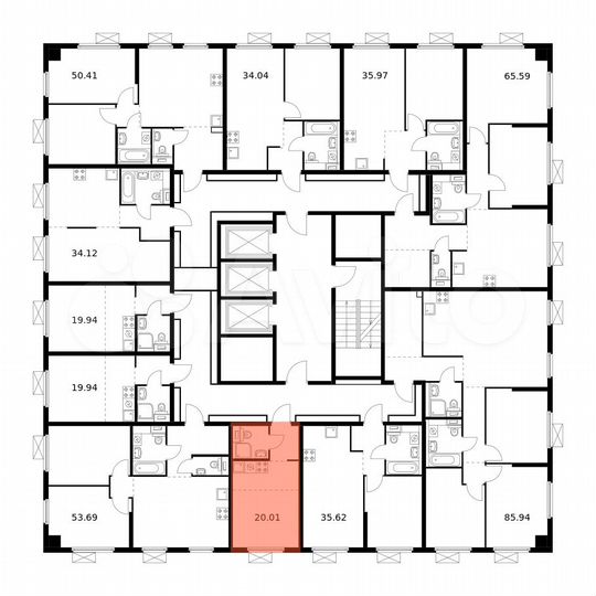 Квартира-студия, 20 м², 13/20 эт.