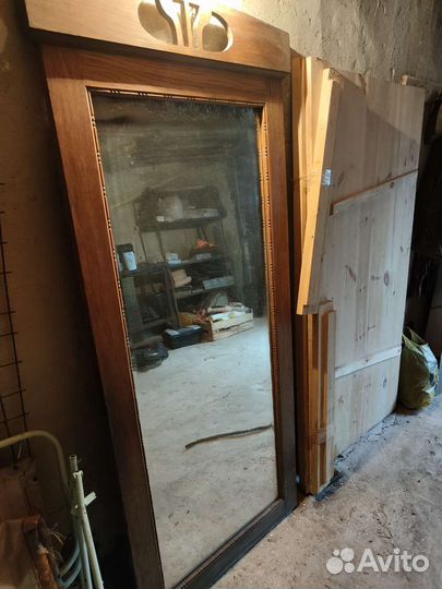 Зеркало напольное с тумбой старинное