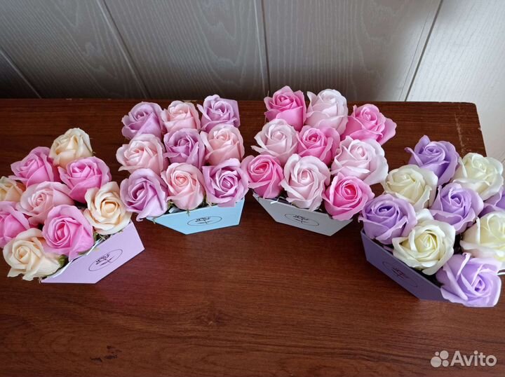 Букетики из мыльных розочек