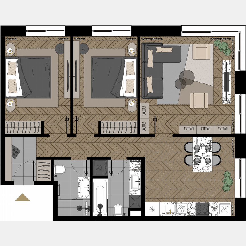 3-к. апартаменты, 80,5 м², 21/23 эт.