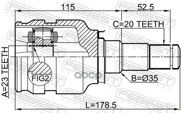 Шрус внутренний перед лев 0111ZRT270 Febest