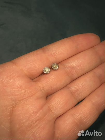 Серьги гвоздики серебро