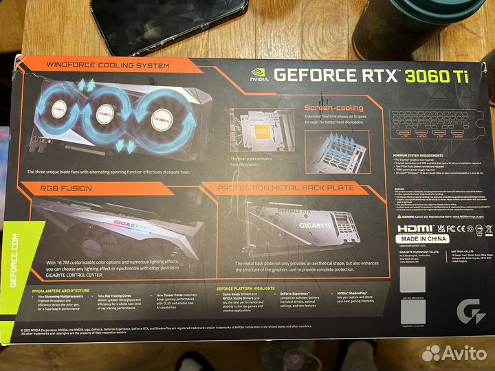 Продам gigabyte rtx 3060ti gddr 6x