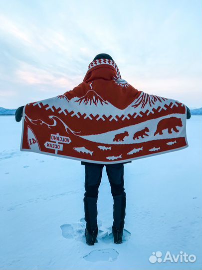 Плед вязаный Камчатка / Покрывало на кровать