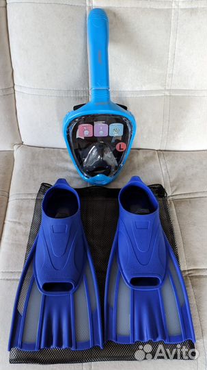 Комплект для плавания маска L+ ласты Wave 41-42