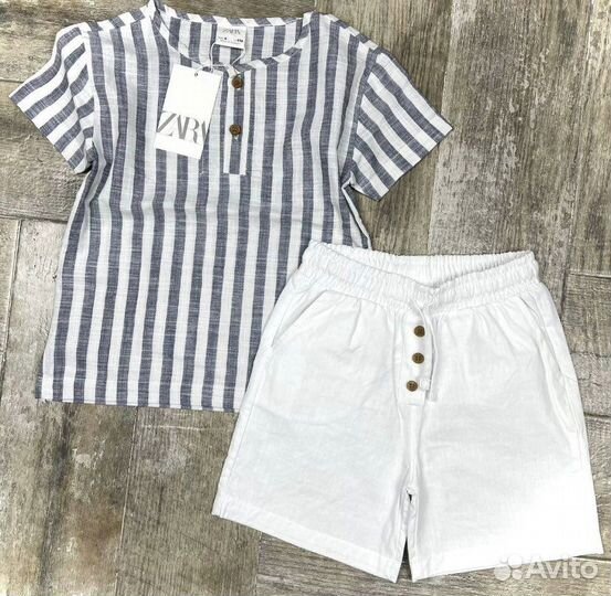 Новый Костюм Zara kids мальчикам с 2-8 лет, лён