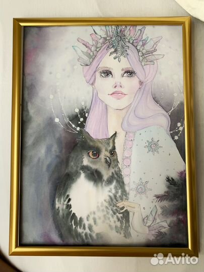 Картины акварелью королевы (А3) в раме