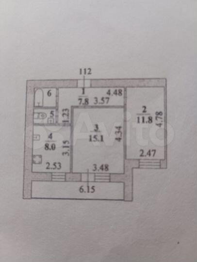 2-к. квартира, 46,6 м², 6/10 эт.