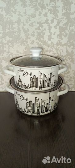 Кастрюля эмалированная новая