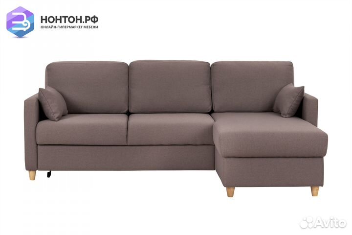 Диван угловой дельфин Дилан коричневый