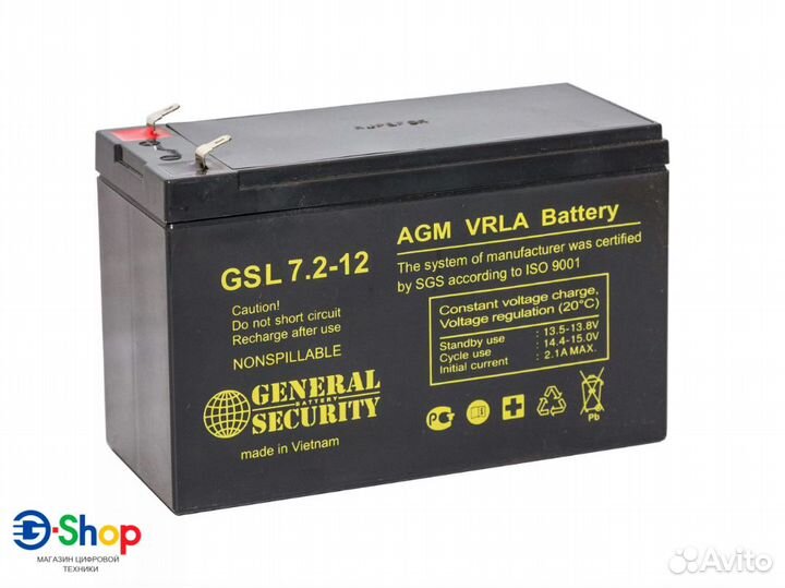 Аккумулятор Pb AGM General Security 12V 7.2A