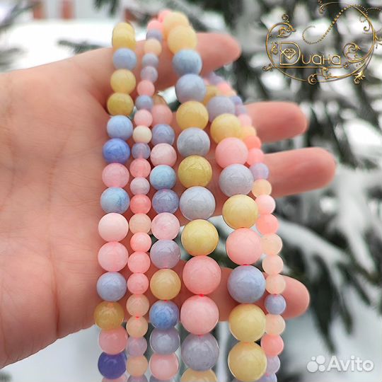 Натуральные камни нежного Морганита 6, 8, 10 мм