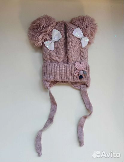Шапка зимняя для девочки 1-2.5 года