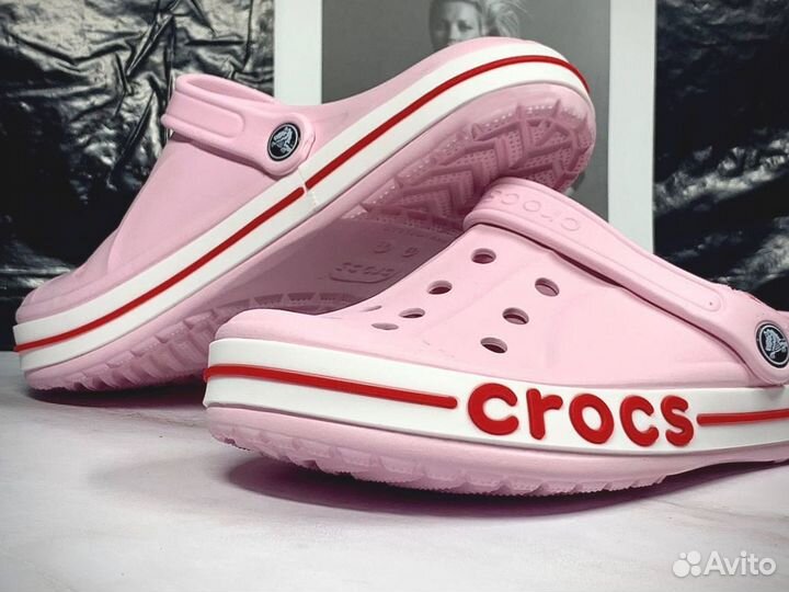 Crocs сабо женские розовые