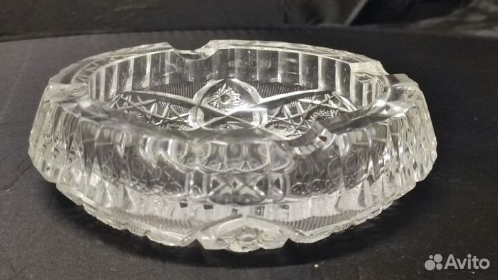 Хрустальная пепельница тяжелая