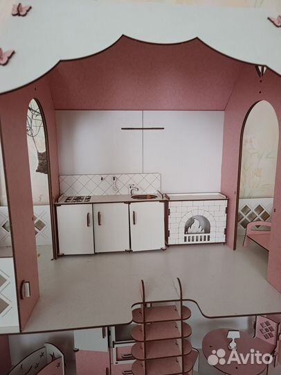 Кукольный домик для Барби с мебелью