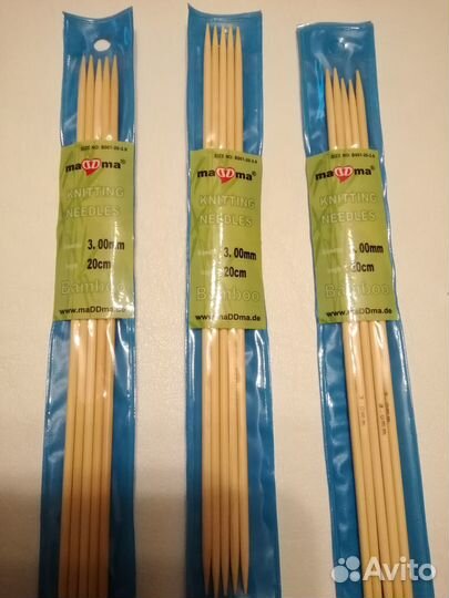 Спицы для вязания бамбуковые, метал