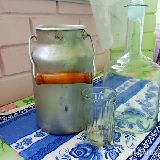 Бидон алюминиевый 3л и графин тонкое стекло СССР