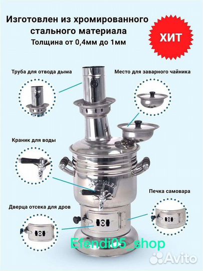 Самовар на дровах Турецкий