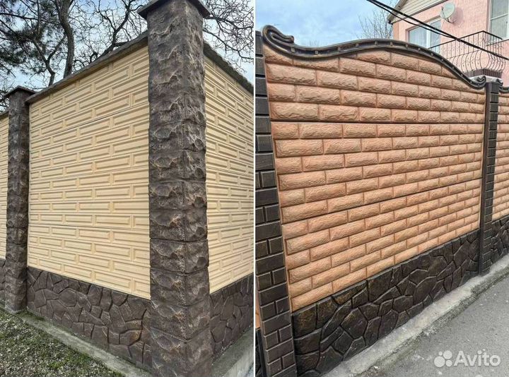 Забор из бетонных плит